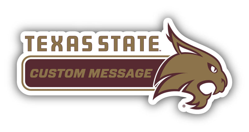 Texas State Bobcats 4-Inch Wide Customizable Vinyl Decal Sticker Officially Licensed Collegiate Product