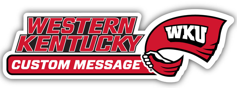 Western Kentucky Hilltoppers 4-Inch Wide Customizable Vinyl Decal Sticker Officially Licensed Collegiate Product