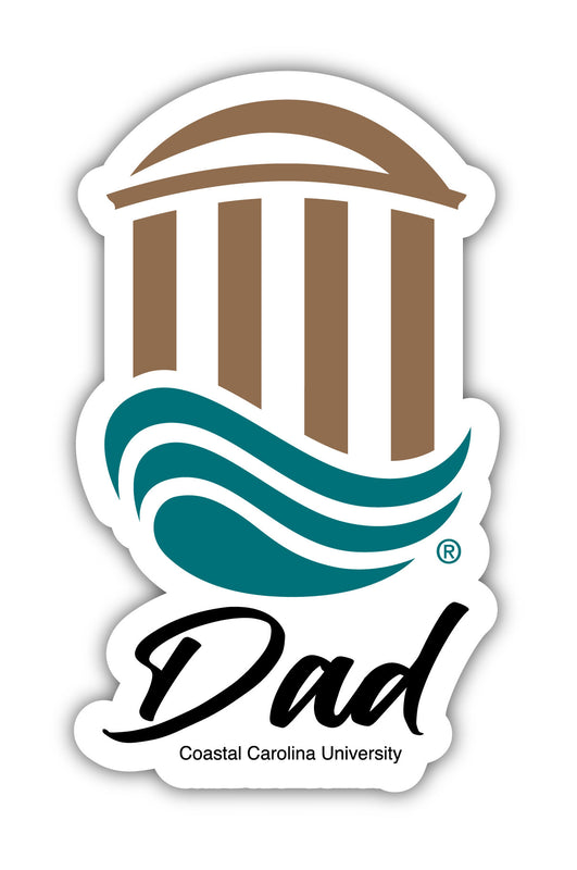 Coastal Carolina University 4-Inch Proud Dad NCAA - Durable School Spirit Vinyl Decal Perfect Gift for Dad