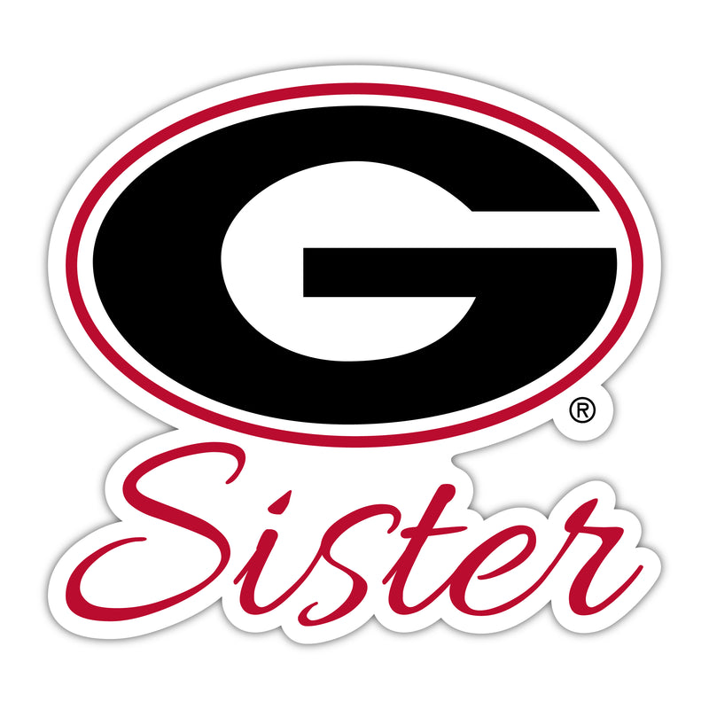 Georgia Bulldogs 4-Inch Proud Sister NCAA - Durable School Spirit Vinyl Decal Perfect Gift