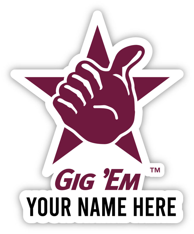 Texas A&M Aggies Customizable Round Vinyl Decal Sticker Officially Licensed Collegiate Product 6-Inch