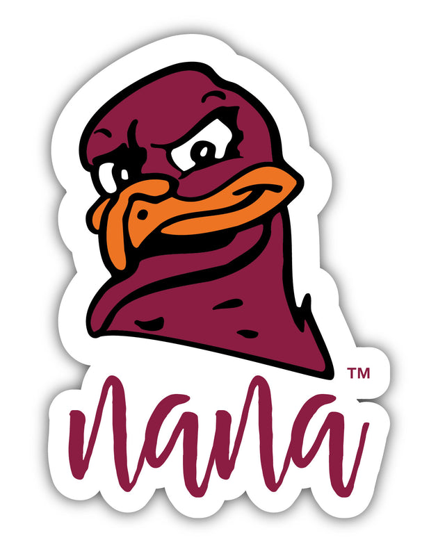 Virginia Tech Hokies 4-Inch Proud Nana NCAA - Durable School Spirit Vinyl Magnet Perfect Gift for Nana