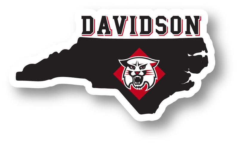 Davidson College 4-Inch State Shape Vinyl Decal Sticker Officially Licensed Collegiate Product Single
