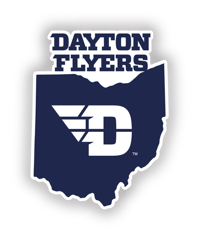 Dayton Flyers 4-Inch State Shape Vinyl Decal Sticker Officially Licensed Collegiate Product Single
