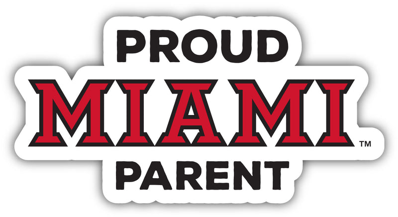 Miami of Ohio 4-Inch Laser Cut Proud Parent Decal Sticker Officially Licensed Collegiate Product 4-Pack