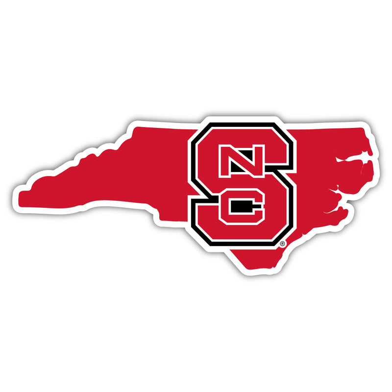 NC State Wolfpack 4-Inch Red State Shape NCAA Vinyl Decal Sticker for Fans, Students, and Alumni