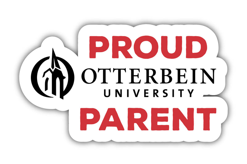 Otterbein University 4-Inch Laser Cut Proud Parent Decal Sticker Officially Licensed Collegiate Product 4-Pack