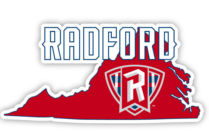 Radford University Highlanders 4-Inch State Shape Vinyl Decal Sticker Officially Licensed Collegiate Product Single