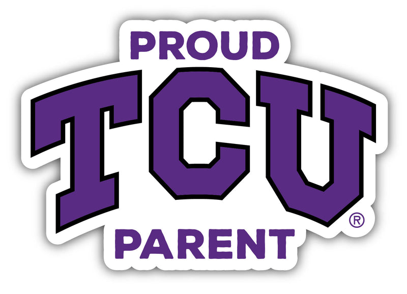 Texas Christian University 4-Inch Proud Parent Vinyl Decal Sticker Officially Licensed Collegiate Product 4-Pack