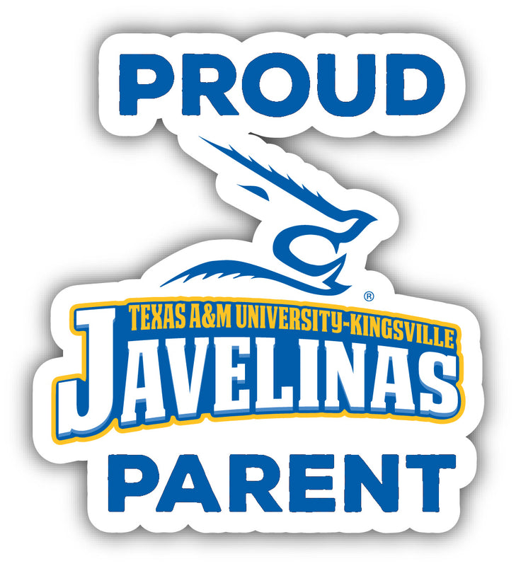 Texas A&M Kingsville Javelinas 4-Inch Proud Parent NCAA Vinyl Sticker - Durable School Spirit Decal