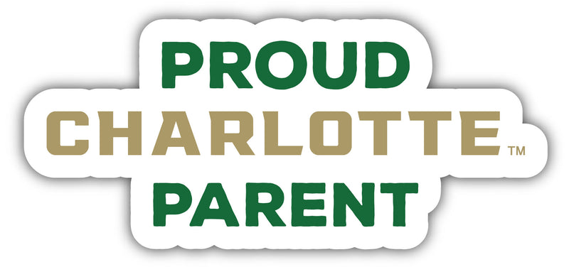North Carolina Charlotte Forty-Niners 4-Inch Proud Parent NCAA Vinyl Sticker - Durable School Spirit Decal