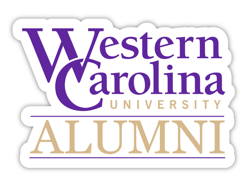 Western Carolina University 4-Inch Alumni 4-Pack NCAA Vinyl Sticker - Durable School Spirit Decal
