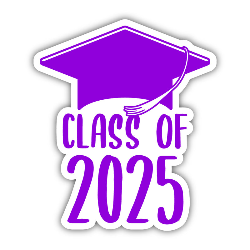 Class of 2025 Decorative Die Cut Flat Magnet Graduation Cap Design (Purple) 6-Inch