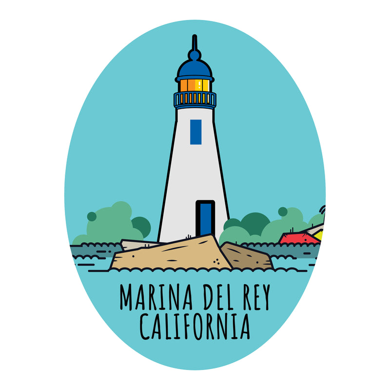 Marina Del Rey Lighthouse 12 Pack Laser Cut Vinyl Sticker