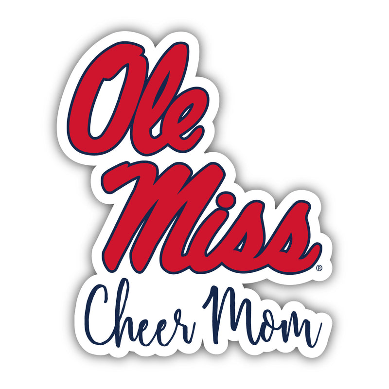 Mississippi Rebels "Ole Miss" 4-Inch Cheer Mom NCAA - Durable School Spirit Vinyl Decal Perfect Gift for Mom