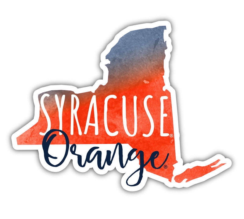Syracuse Orange 4-Inch Watercolor State Shaped NCAA Vinyl Decal Sticker for Fans, Students, and Alumni