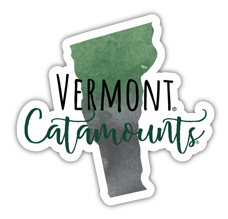 Vermont Catamounts Watercolor State