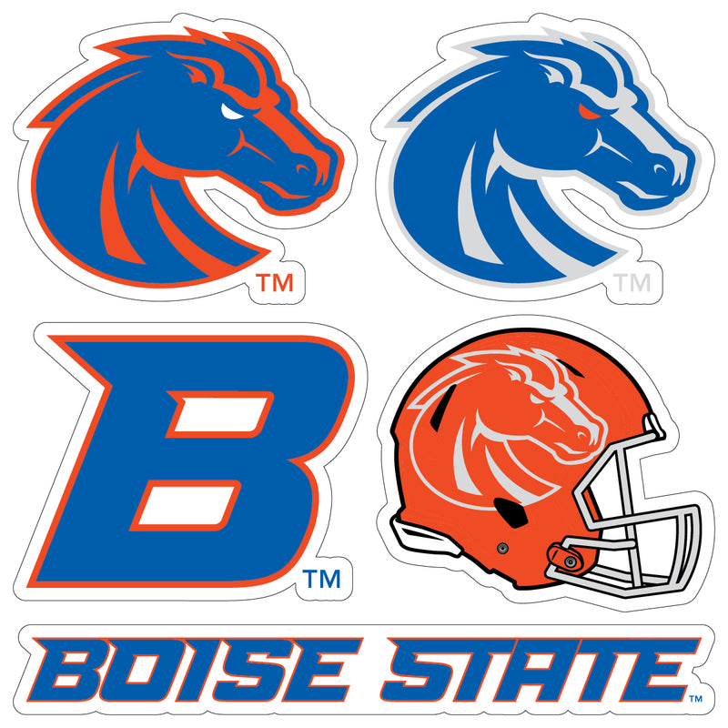 Boise State Broncos Officially Licensed College Sticker Multipack - School Spirit Decal Set 5-Pack