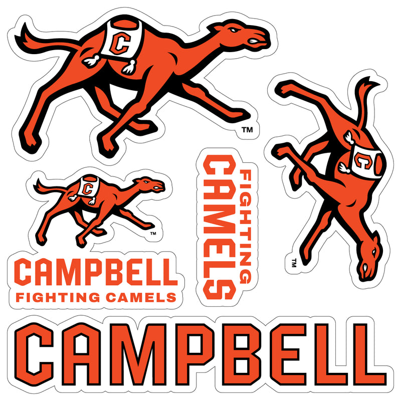 Campbell University Fighting Camels Officially Licensed College Sticker Multipack - School Spirit Decal Set 5-Pack