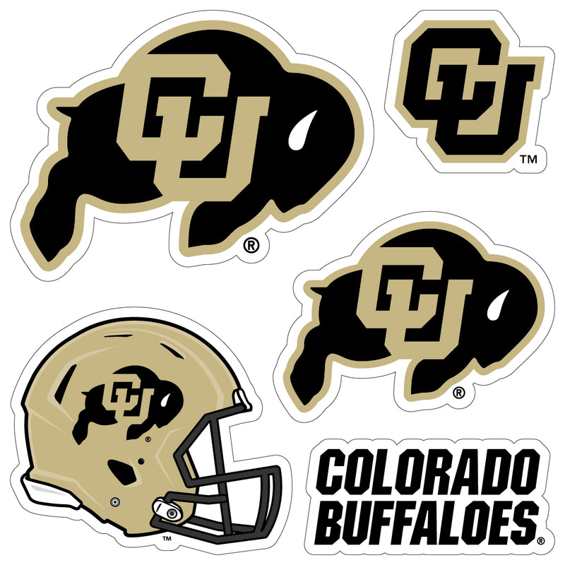 Colorado Buffaloes Officially Licensed College Sticker Multipack - School Spirit Decal Set 5-Pack