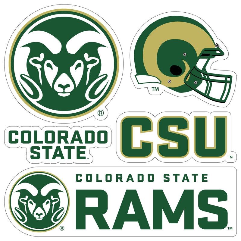 Colorado State Rams Officially Licensed College Sticker Multipack - School Spirit Decal Set 5-Pack