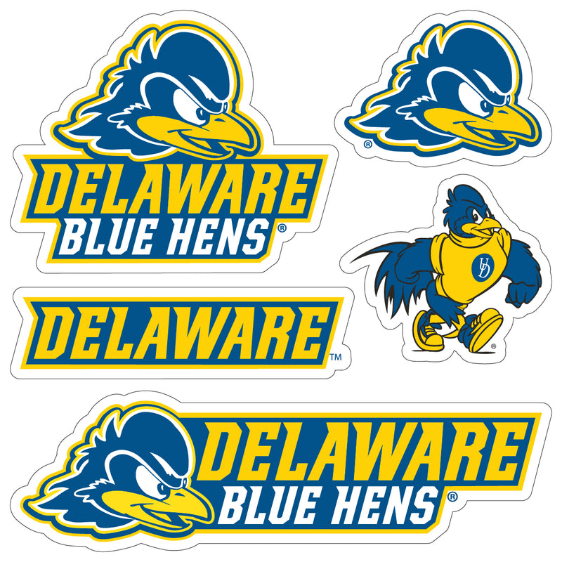 Delaware Blue Hens Officially Licensed College Sticker Multipack - School Spirit Decal Set 5-Pack