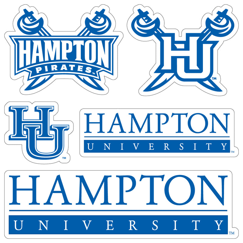 Hampton University Officially Licensed College Sticker Multipack - School Spirit Decal Set 5-Pack