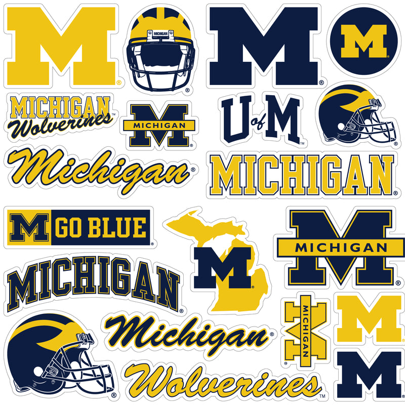 Michigan Wolverines Officially Licensed College Sticker Multipack - School Spirit Decal Set