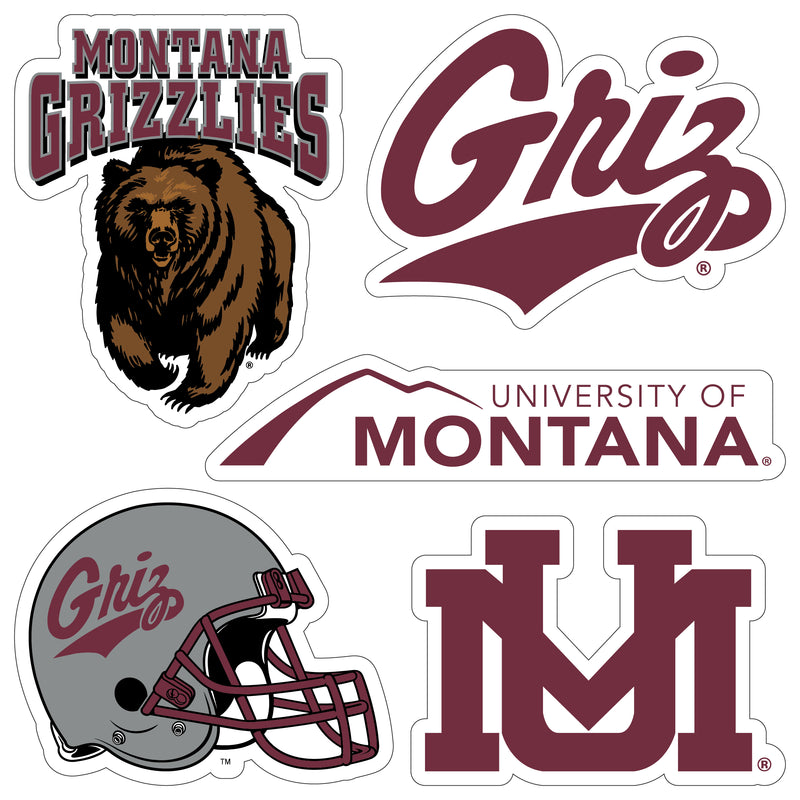 Montana University Officially Licensed College Sticker Multipack - School Spirit Decal Set 5-Pack