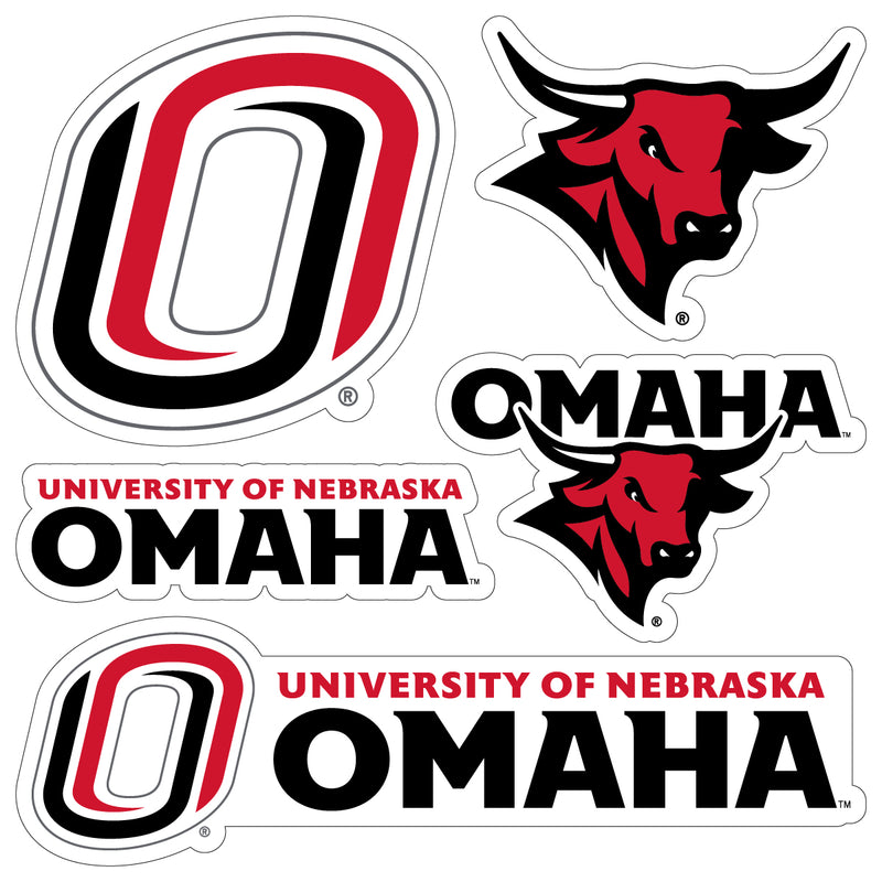 Nebraska at Omaha Officially Licensed College Sticker Multipack - School Spirit Decal Set 5-Pack