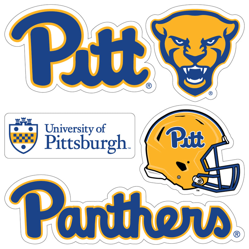 Pittsburgh Panthers Officially Licensed College Sticker Multipack - School Spirit Decal Set 5-Pack