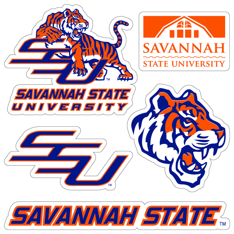 Savannah State University Officially Licensed College Sticker Multipack - School Spirit Decal Set 5-Pack