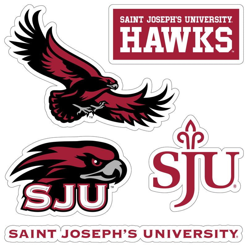 Saint Joseph's University Hawks Officially Licensed College Sticker Multipack - School Spirit Decal Set