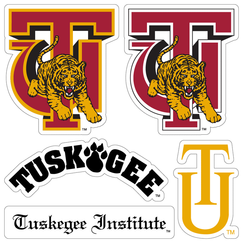 Tuskegee University Officially Licensed College Sticker Multipack - School Spirit Decal Set 5-Pack