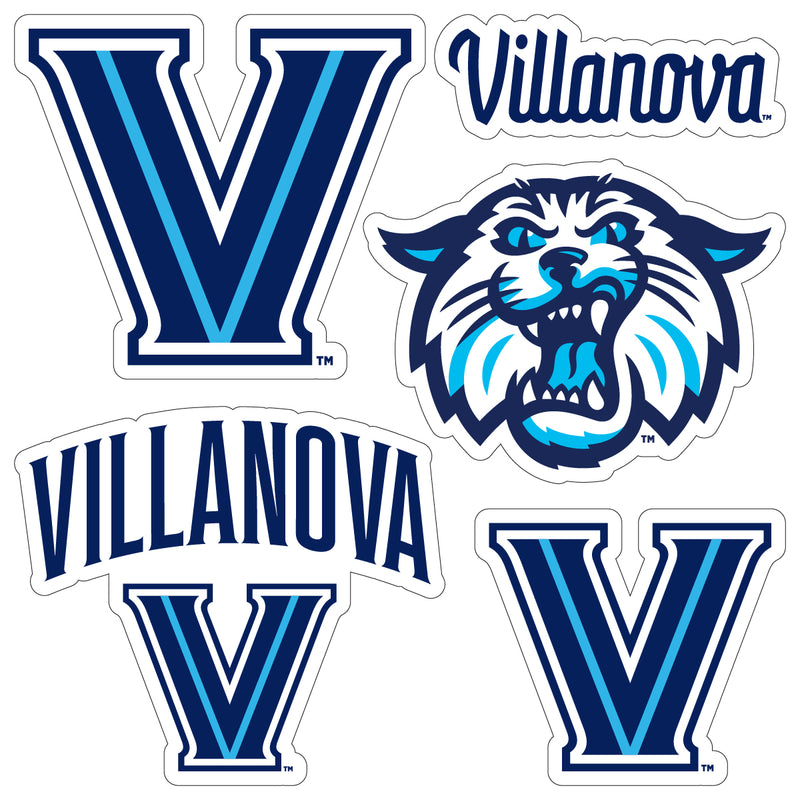 Villanova Wildcats Officially Licensed College Sticker Multipack - School Spirit Decal Set 5-Pack