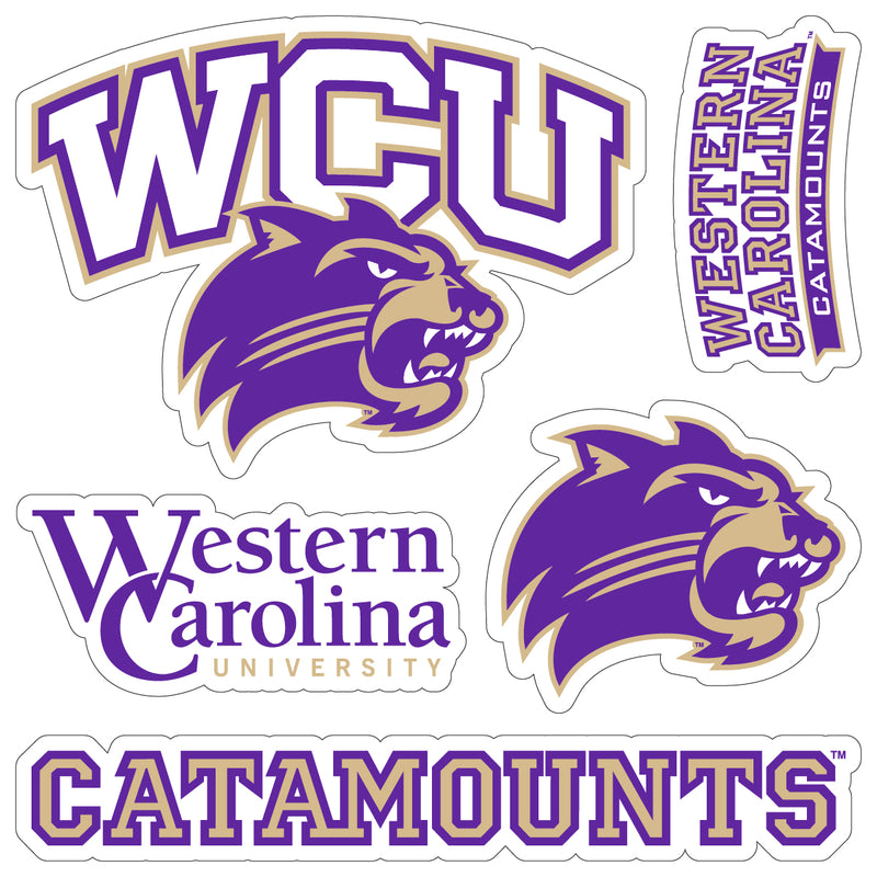 Western Carolina University Officially Licensed College Sticker Multipack - School Spirit Decal Set 5-Pack