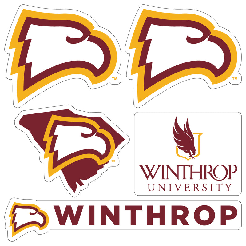 Winthrop University Officially Licensed College Sticker Multipack - School Spirit Decal Set 5-Pack