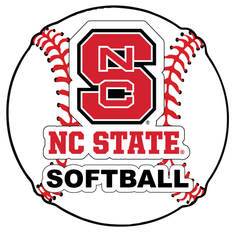 NC State Wolfpack 4-Inch Round Softball NCAA Vinyl Sticker