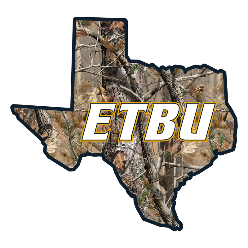 East Texas Baptist University Realtree Camouflage Vinyl Sticker/Magnet - Officially Licensed