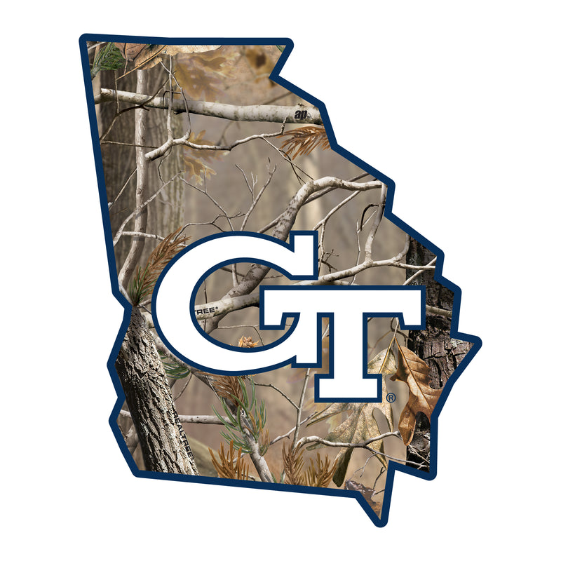 Georgia Tech Yellow Jackets Realtree Camouflage Vinyl Sticker/Magnet - Officially Licensed
