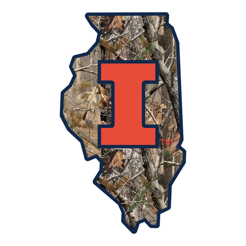 Illinois Fighting Illini Realtree Camouflage Vinyl Sticker/Magnet - Officially Licensed