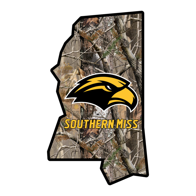 Southern Mississippi Golden Eagles Realtree Camouflage Vinyl Sticker/Magnet - Officially Licensed