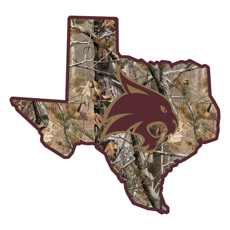 Texas State Bobcats Realtree Camouflage Vinyl Sticker/Magnet - Officially Licensed
