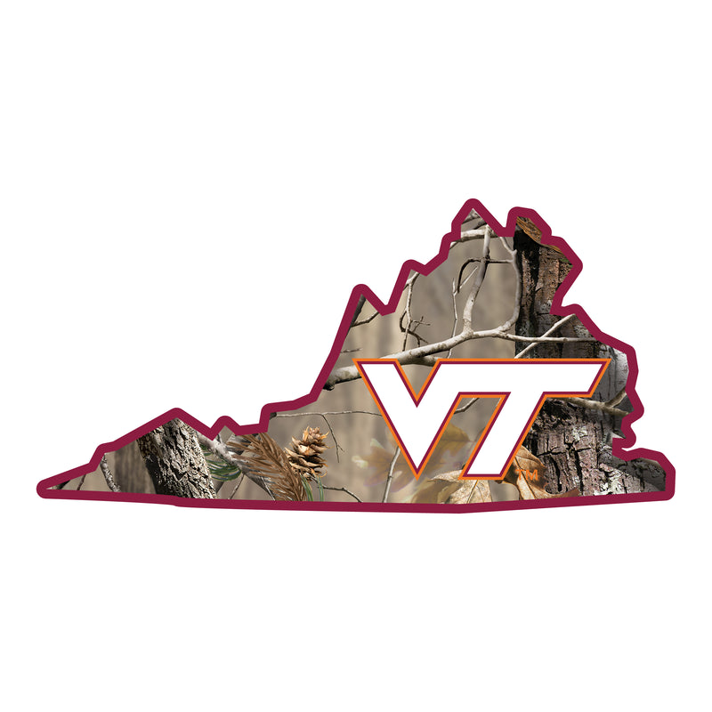 Virginia Tech Hokies Realtree Camouflage Vinyl Sticker/Magnet - Officially Licensed