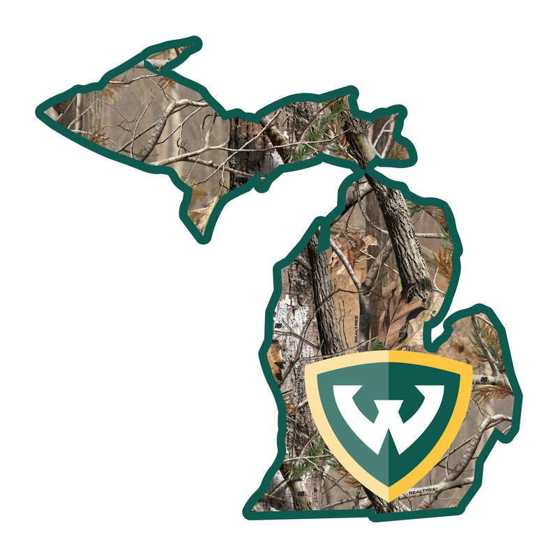 Wayne State Realtree Camouflage Vinyl Sticker/Magnet - Officially Licensed