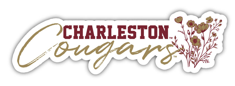 College of Charleston Script Floral Sticker/Magnet - Officially Licensed School Pride Decor