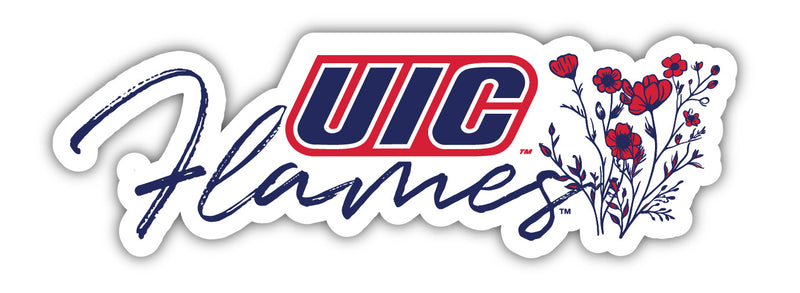 University of Illinois at Chicago Script Floral Sticker/Magnet - Officially Licensed School Pride Decor