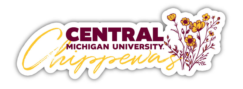 Central Michigan University Script Floral Sticker/Magnet - Officially Licensed School Pride Decor