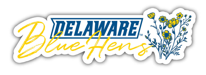 Delaware Blue Hens Script Floral Sticker/Magnet - Officially Licensed School Pride Decor