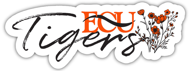 East Central University Tigers Script Floral Sticker/Magnet - Officially Licensed School Pride Decor